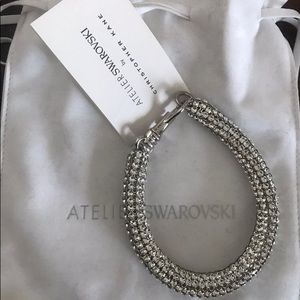 Atelier Swarovski skinny silver bolster bracelet